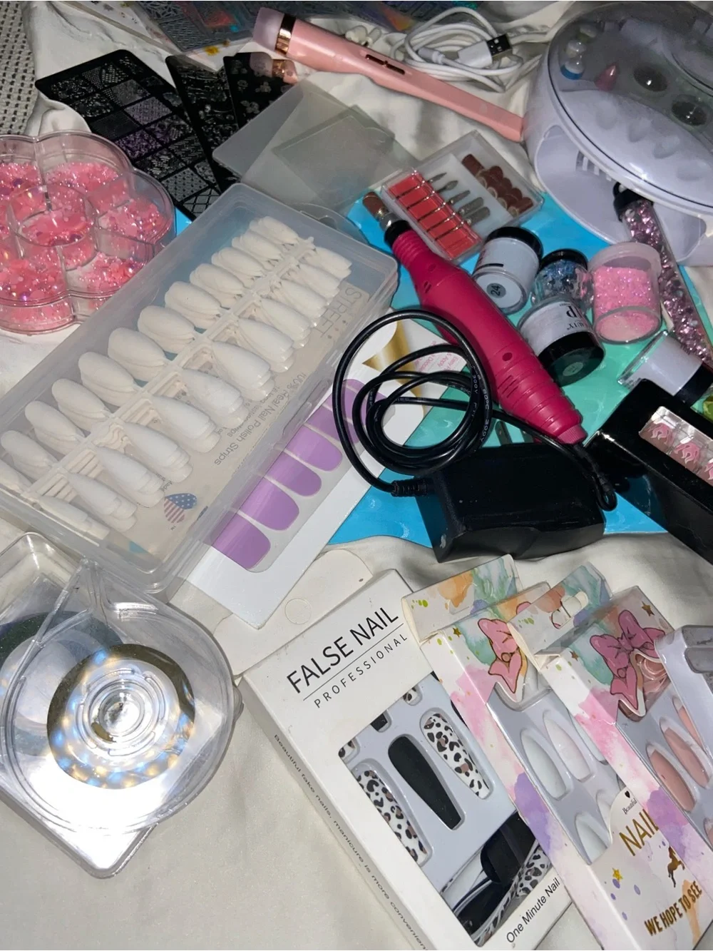 Pink Electric Nail Drill Kit with Accessories - Professional Nail Care